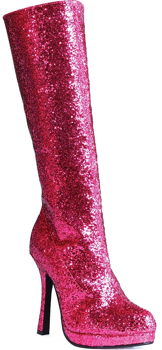Zara - 4 Inch Knee-High Glitter Boots